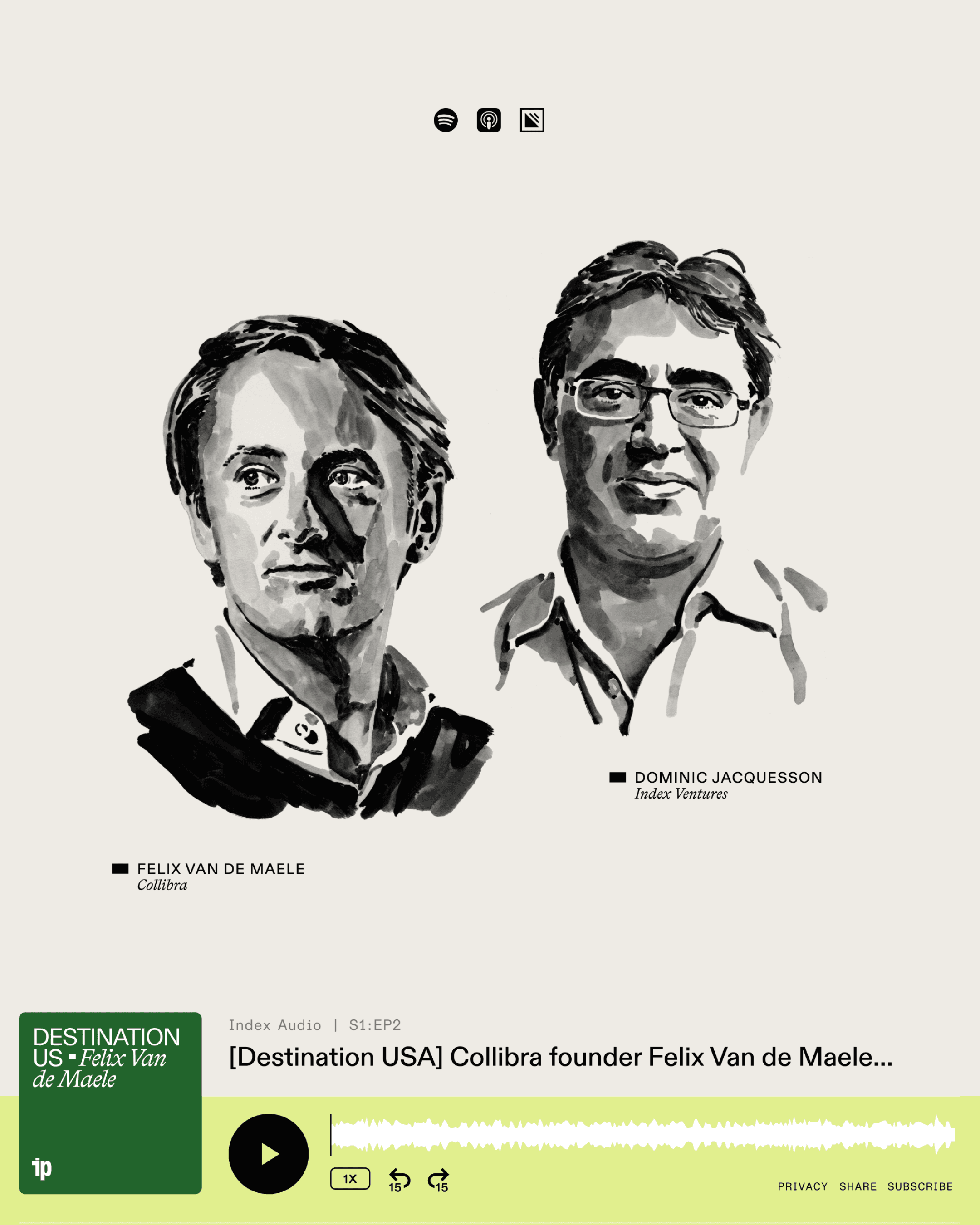 Index Press podcast screen displaying episode details and interface.