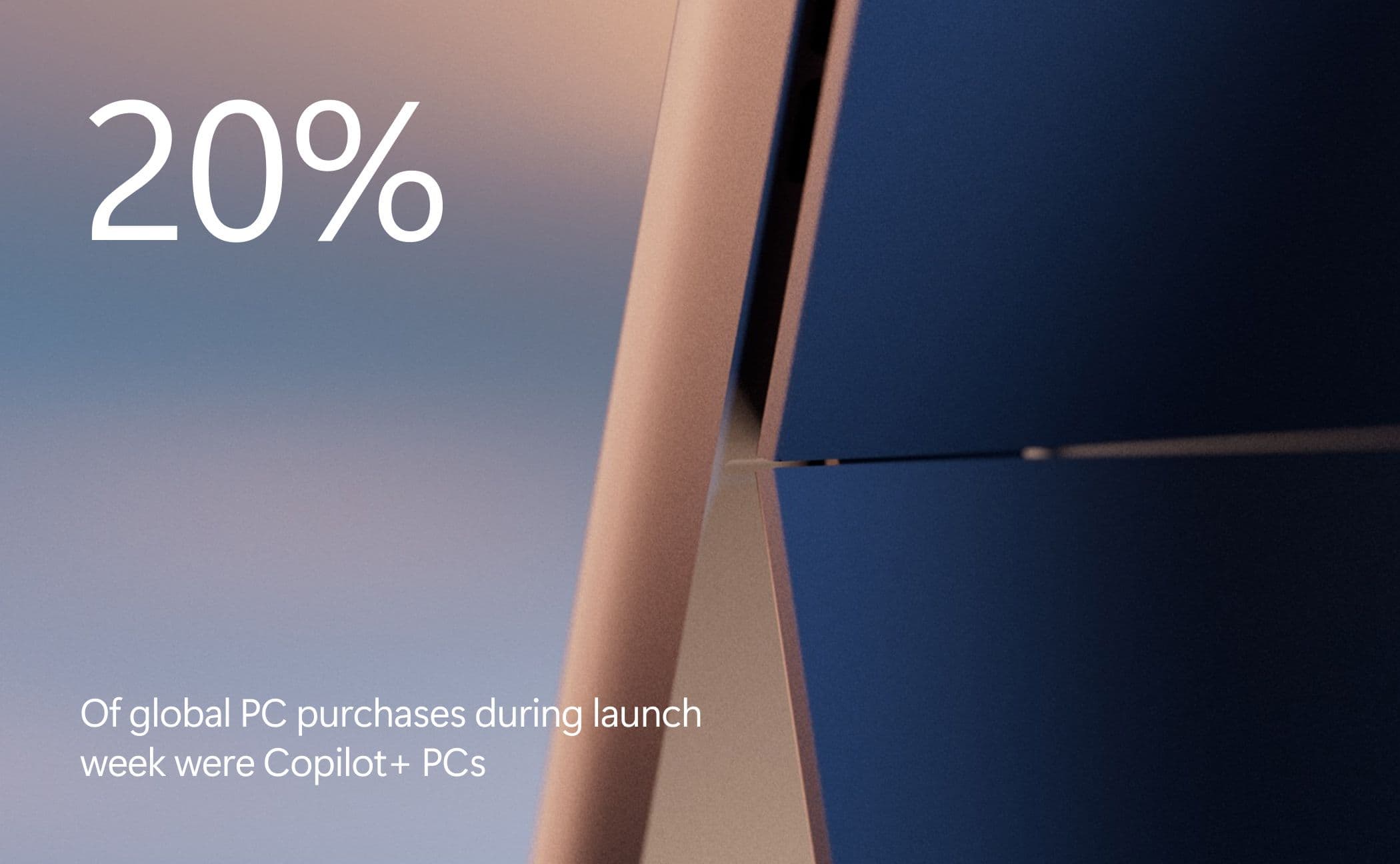 Key stat: 20% of global PC purchases were Copilot+ PCs during launch week.
