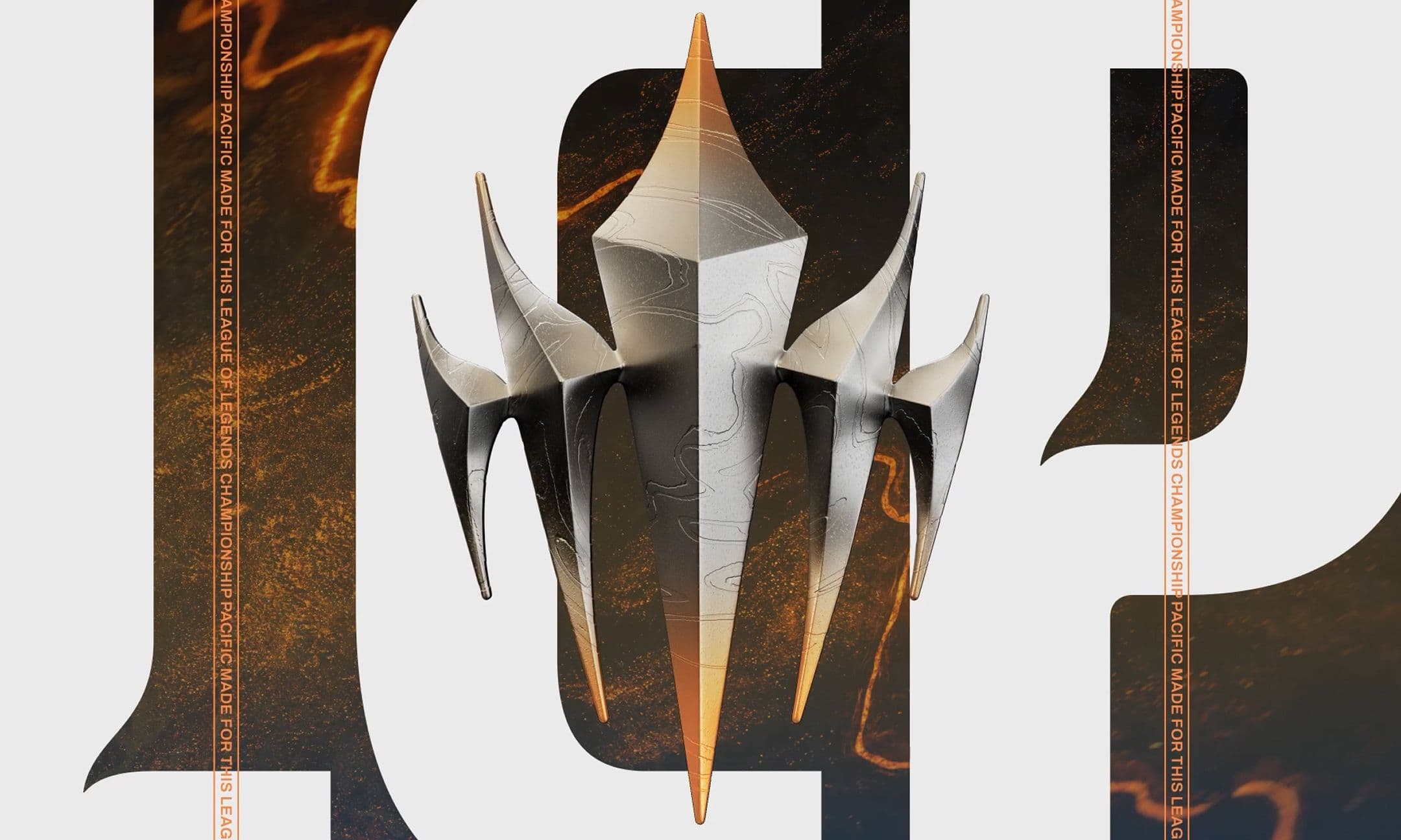 Riot LCP metallic logo placed in the center of the text ‘LCP.'